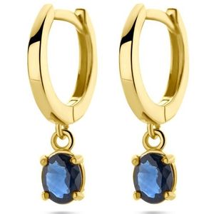 14K geelgoud klapoorringen saffier 19 mm 4033281