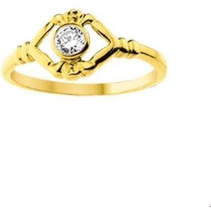 ring zirkonia 14K geelgoud 4013623