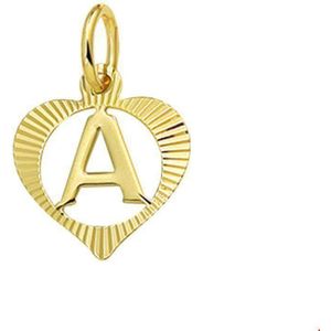 hanger hart letter 14K geelgoud 4006333