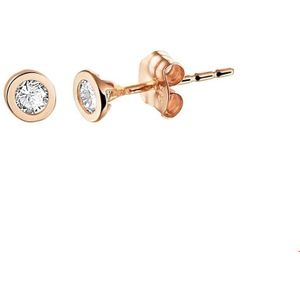 oorknoppen zirkonia 14K roségoud 4400933
