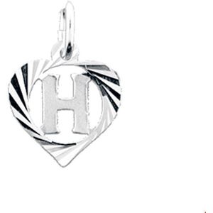 Zilveren Hanger letter H hart 1002817