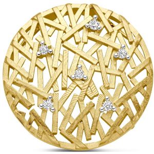 14K geelgoud hanger diamant 0.075ct h si bicolor gestift 4031196