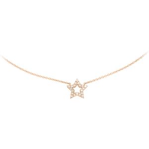 goud (rosÃ©goud) collier ster diamant 40 + 4 cm 0.11ct h p1 4400206