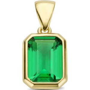 goud (geelgoud) hanger groen zirkonia 4026686