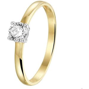 ring zirkonia 14K bicolor goud geel/wit 4208277