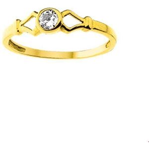 ring zirkonia 14K geelgoud 4013616