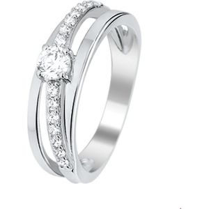 Zilver Gerhodineerde Ring zirkonia 1317531 15.50 mm (49)