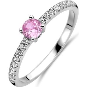 Zilver Gerhodineerde ring wit en roze zirkonia 1338795 17.75