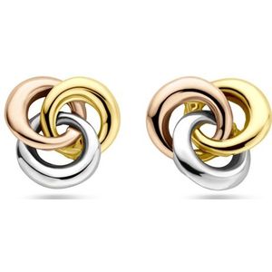 14K tricolor goud oorknoppen 7 mm 4300614