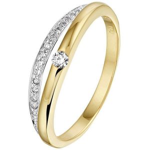 Bicolor Gouden Ring diamant 0.11ct H SI 4208492 17.50 mm (55)