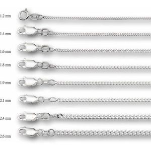 collier gourmette 1,6 mm zilver wit 1002003