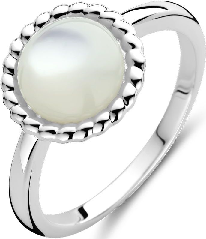 Zilver Gerhodineerde ring parelmoer 1337733 17.25