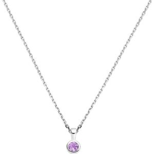 Zilver Gerhodineerde collier met geboortesteen 41 + 4 cm 1337500