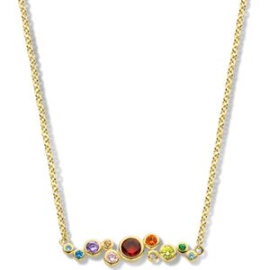 zilver verguld (geel) collier regenboog zirkonia 42 + 3 cm 2102601