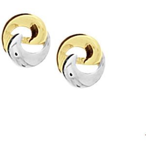 oorknoppen bicolor gestift 14K geelgoud 4017474