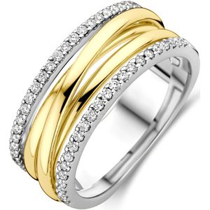 14K bicolor goud geel/wit ring diamant 0.28ct h si 4209048 17.25