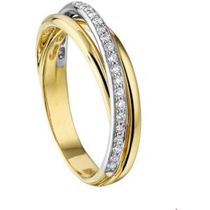 Bicolor Gouden Ring diamant 0.22ct H SI 4207460 17.00 mm (53)