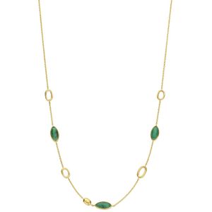 14K geelgoud collier smaragd 42 - 45 cm 4029931