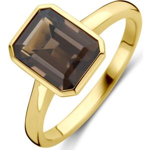 14K geelgoud ring rookkwarts 4032866 16.50