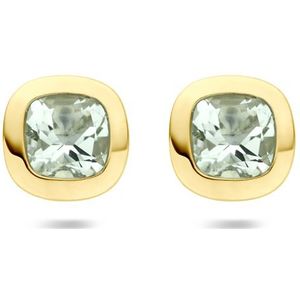 14K geelgoud oorknoppen groen amethist 7,5 mm 4033675