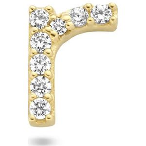 oorknop letter zirkonia per stuk 14K geelgoud 4025382