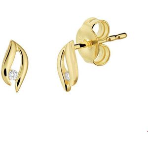 Geelgouden Oorknoppen diamant 0.02ct (2x0.01ct) H SI 4021017