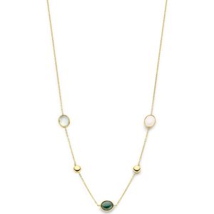 14K geelgoud collier natuurlijke kleurstenen 42 - 45 cm 4028859