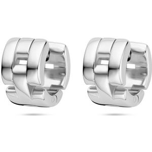 Zilver Gerhodineerde klapoorringen schakelmotief 10 mm 1339861