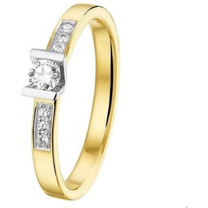 ring diamant 0.20ct h si 14K bicolor goud geel/wit 4208014