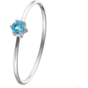 Witgouden Ring blauw topaas 4105104 16.00 mm (50)
