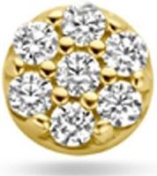 14K geelgoud flat back piercing zirkonia 3,5 mm 4033259