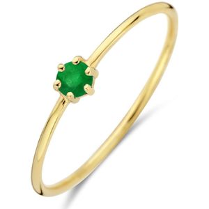 ring met geboortesteen smaragd mei 14K geelgoud 4027643