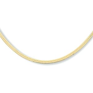 zilver verguld (geel) collier slang plat 2,0 mm 40 + 4 cm 3 micron 2103148