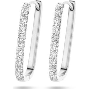 14K witgoud klapoorringen paperclip diamant 0.22ct (2x 0.11ct) h si 4105957