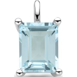 Zilver Gerhodineerde hanger sky blue topaas 14,5 mm 1340976