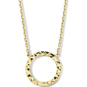 goud (geelgoud) collier rondje gediamanteerd 40 - 42 - 44 cm 4025932