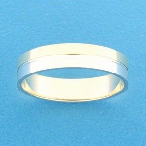 Bicolor Gouden Ring A416 - 5 mm - zonder steen 4207678 19.75 mm (62)