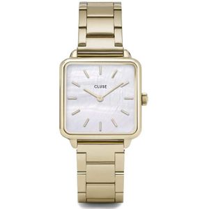 CLUSE La Tétragone Gold/White Pearl CL60026S - horloge