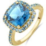 14K geelgoud ring london blue en blauw topaas 4028463 17.50