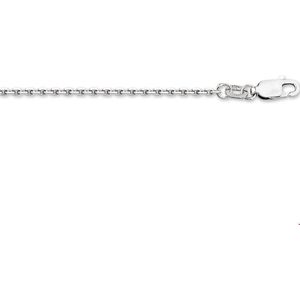 Zilver Gerhodineerde Collier anker gediamanteerd 1 1307503 80 cm
