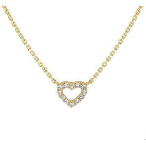 Geelgouden Collier hart diamant 0.05ct H P1 1mm 41-43-45 cm 4018655