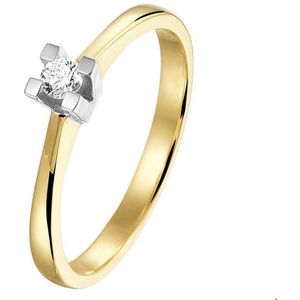 ring diamant 0.10ct h si 14K bicolor goud geel/wit 4208292