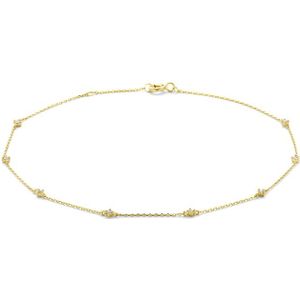 14K geelgoud enkelbandje zirkonia 24 + 2 cm 4031265