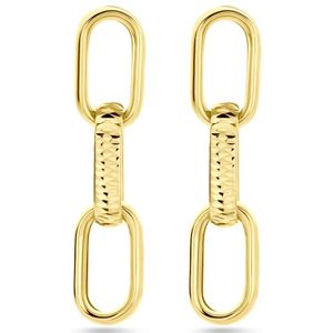 zilver verguld (geel) oorhangers schakel gediamanteerd 45 mm 1 micron 2103709