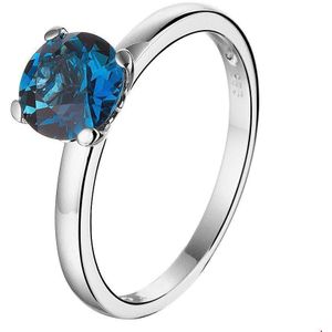 Witgouden Ring London blue topaas 4104928 16.50 mm (52)