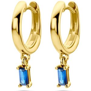 14K geelgoud klapoorringen saffier 4030309