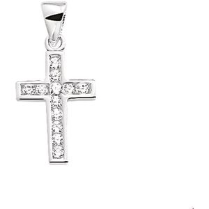 Zilver Gerhodineerde Hanger kruis zirkonia 1307386
