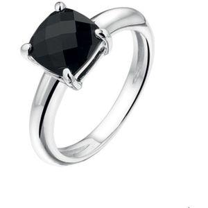 Zilver Gerhodineerde Ring onyx 1320806 16.50 mm (52)