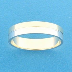 ring a416 - 5 mm - zonder steen 14K bicolor goud geel/wit 4207679