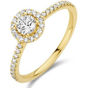 14K geelgoud ring diamant 0.53ct h si halo 4026798 17.75